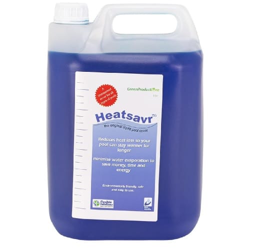 Heatsavr blue pool liquid chemical treatment container