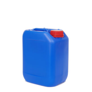 Blue plastic jerry can with red cap